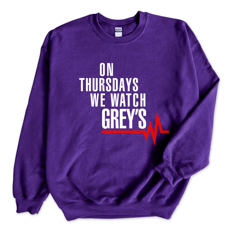 On Thursdays We Watch Grey's Crewneck Sweatshirt