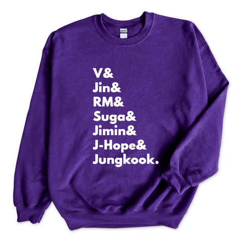 BTS // V, Jin, RM, Suga, Jimin, J-Hope & Jungkook Crewneck Sweatshirt