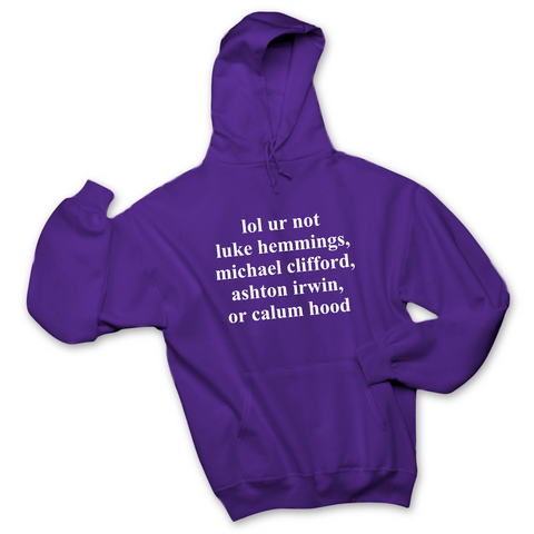lol ur not luke hemmings, michael clifford, ashton irwin, or calum hood Hoodie