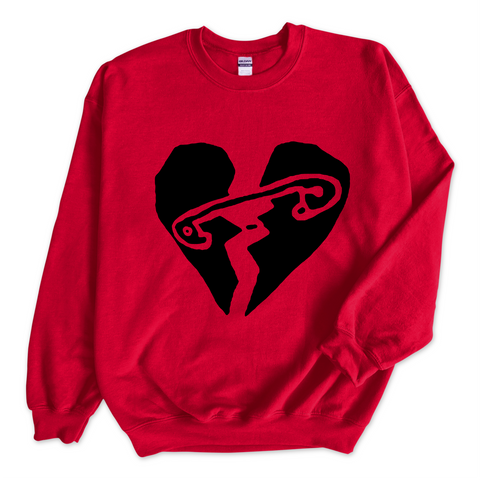 5SOS // Safety-Pin Heart Crewneck Sweatshirt