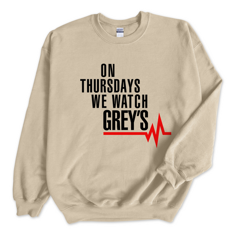 On Thursdays We Watch Grey's Crewneck Sweatshirt