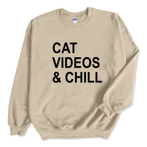 Cat Videos & Chill Crewneck Sweatshirt