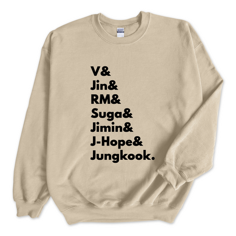 BTS // V, Jin, RM, Suga, Jimin, J-Hope & Jungkook Crewneck Sweatshirt