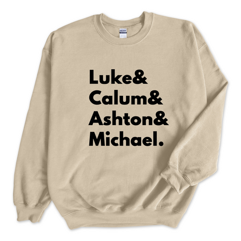 5SOS // Luke, Calum, Ashton, & Michael Crewneck Sweatshirt