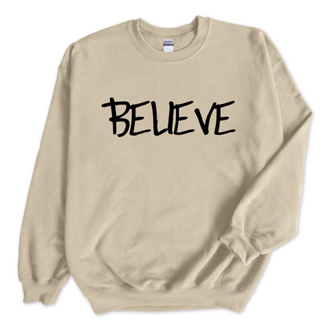 Justmoji // Believe Crewneck Sweatshirt