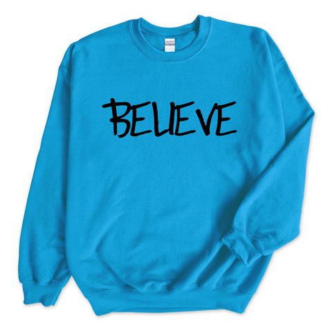 Justmoji // Believe Crewneck Sweatshirt