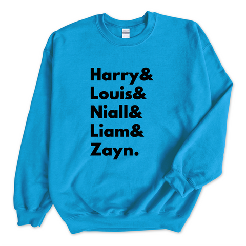 One Direction // Harry, Louis, Niall, Liam, & Zayn Crewneck Sweatshirt