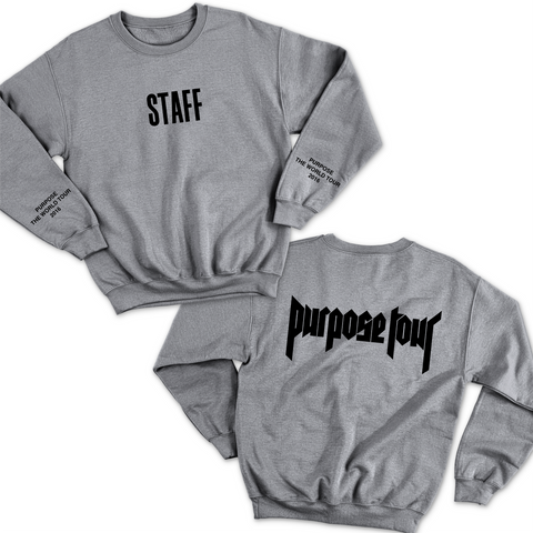 Staff // Purpose The World Tour 2016 Crewneck Sweatshirt