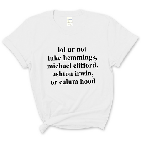 lol ur not luke hemmings, michael clifford, ashton irwin, or calum hood T-Shirt