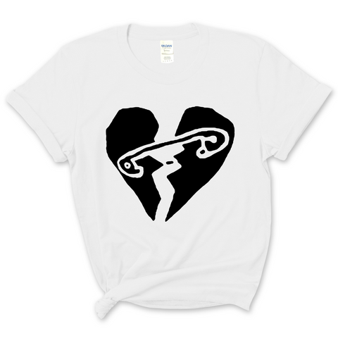 5SOS // Safety-Pin Heart T-Shirt