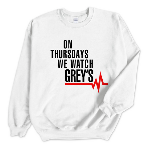 On Thursdays We Watch Grey's Crewneck Sweatshirt