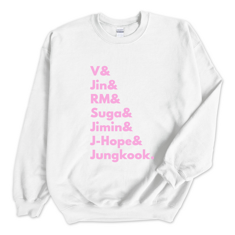 BTS // V, Jin, RM, Suga, Jimin, J-Hope & Jungkook Crewneck Sweatshirt