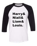 One Direction "Harry & Niall & Liam & Louis." Baseball Tee