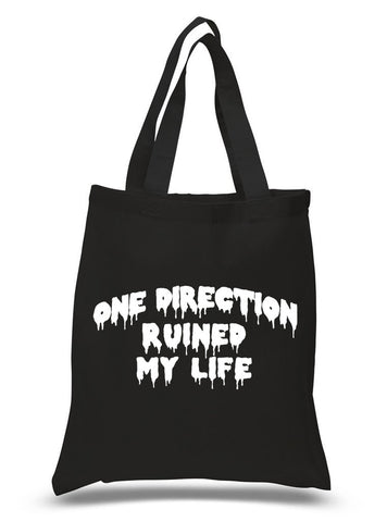 "One Direction Ruined My Life" 100% Cotton Tote Bag