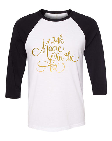 Bruno Mars "24k Magic in the Air" Baseball Tee