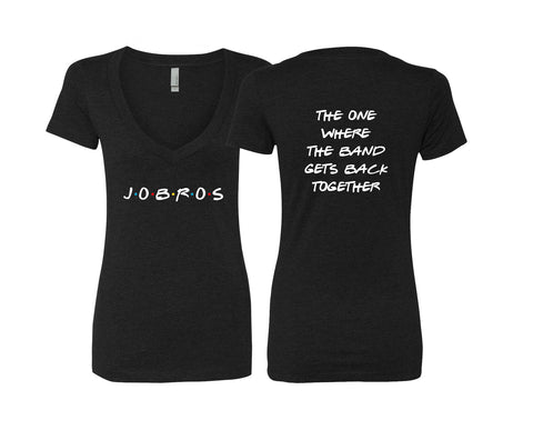 Jonas Brothers "JoBros // The One Where The Band Gets Back Together - Front & Back" V-Neck T-Shirt