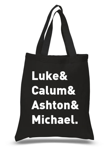 5SOS 5 Seconds of Summer "Luke & Calum & Ashton & Michael." Tote Bag