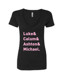 5SOS 5 Seconds of Summer "Luke & Calum & Ashton & Michael." V-Neck T-Shirt