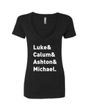 5SOS 5 Seconds of Summer "Luke & Calum & Ashton & Michael." V-Neck T-Shirt