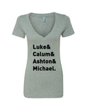 5SOS 5 Seconds of Summer "Luke & Calum & Ashton & Michael." V-Neck T-Shirt