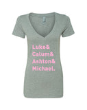 5SOS 5 Seconds of Summer "Luke & Calum & Ashton & Michael." V-Neck T-Shirt