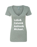 5SOS 5 Seconds of Summer "Luke & Calum & Ashton & Michael." V-Neck T-Shirt