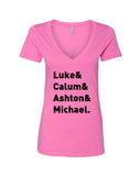 5SOS 5 Seconds of Summer "Luke & Calum & Ashton & Michael." V-Neck T-Shirt