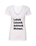 5SOS 5 Seconds of Summer "Luke & Calum & Ashton & Michael." V-Neck T-Shirt