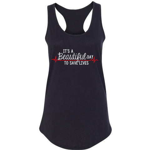 Grey's Anatomy "It's a Beautiful Day to Save Lives" Racerback Tank Top