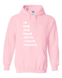 BTS Members Names "V, RM, Jin, Suga, Jimin, J-Hope, & Jungkook." Hoodie Sweatshirt