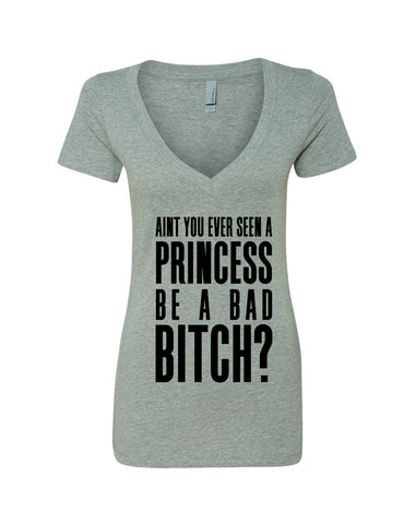Ariana Grande "Bad Decisions / Ain't You Ever Seen a Princess be a Bad Bitch?" V-Neck T-Shirt