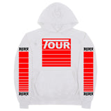 Justin Bieber "Bieber Stadium Tour Red Stripes" Unisex Adult White Hoodie Sweatshirt