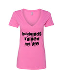 Boybands Ruined My Life V-Neck T-Shirt