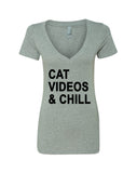 Cat Videos & Chill V-Neck T-Shirt