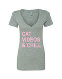 Cat Videos & Chill V-Neck T-Shirt