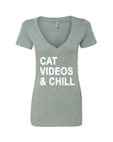 Cat Videos & Chill V-Neck T-Shirt