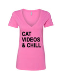 Cat Videos & Chill V-Neck T-Shirt