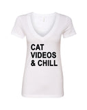 Cat Videos & Chill V-Neck T-Shirt