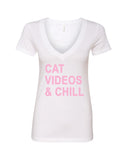 Cat Videos & Chill V-Neck T-Shirt