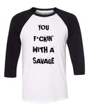 Demi Lovato "Sorry Not Sorry / You F*ckin' With a Savage" Baseball Tee