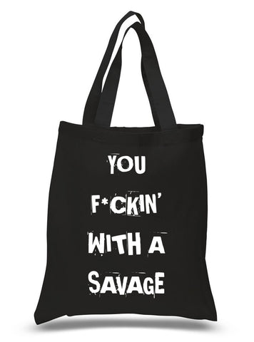 Demi Lovato "Sorry Not Sorry / You F*ckin' With a Savage" 100% Cotton Tote Bag