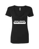 Demi Lovato "Spotify / Cut Out Box Logo" V-Neck T-Shirt