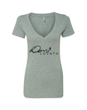 Demi Lovato "Autograph Logo" V-Neck T-Shirt