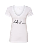 Demi Lovato "Autograph Logo" V-Neck T-Shirt