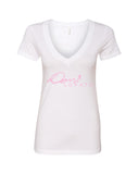 Demi Lovato "Autograph Logo" V-Neck T-Shirt