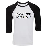 Friends F.R.I.E.N.D.S TV Show "How You Doin'?" Baseball Tee