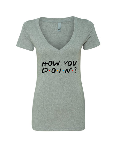 Friends F.R.I.E.N.D.S TV Show "How You Doin'?" V-Neck T-Shirt