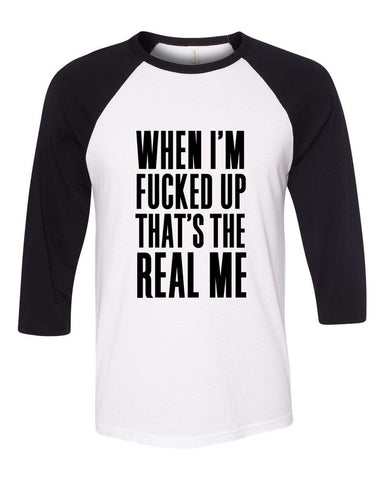 The Weeknd "The Hills - When I'm Fucked Up That's The Real Me" Baseball Tee