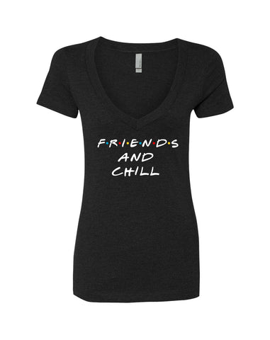 Friends TV Show / F.R.I.E.N.D.S "Friends and Chill" V-Neck T-Shirt