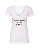 Friends TV Show / F.R.I.E.N.D.S "Friends and Chill" V-Neck T-Shirt